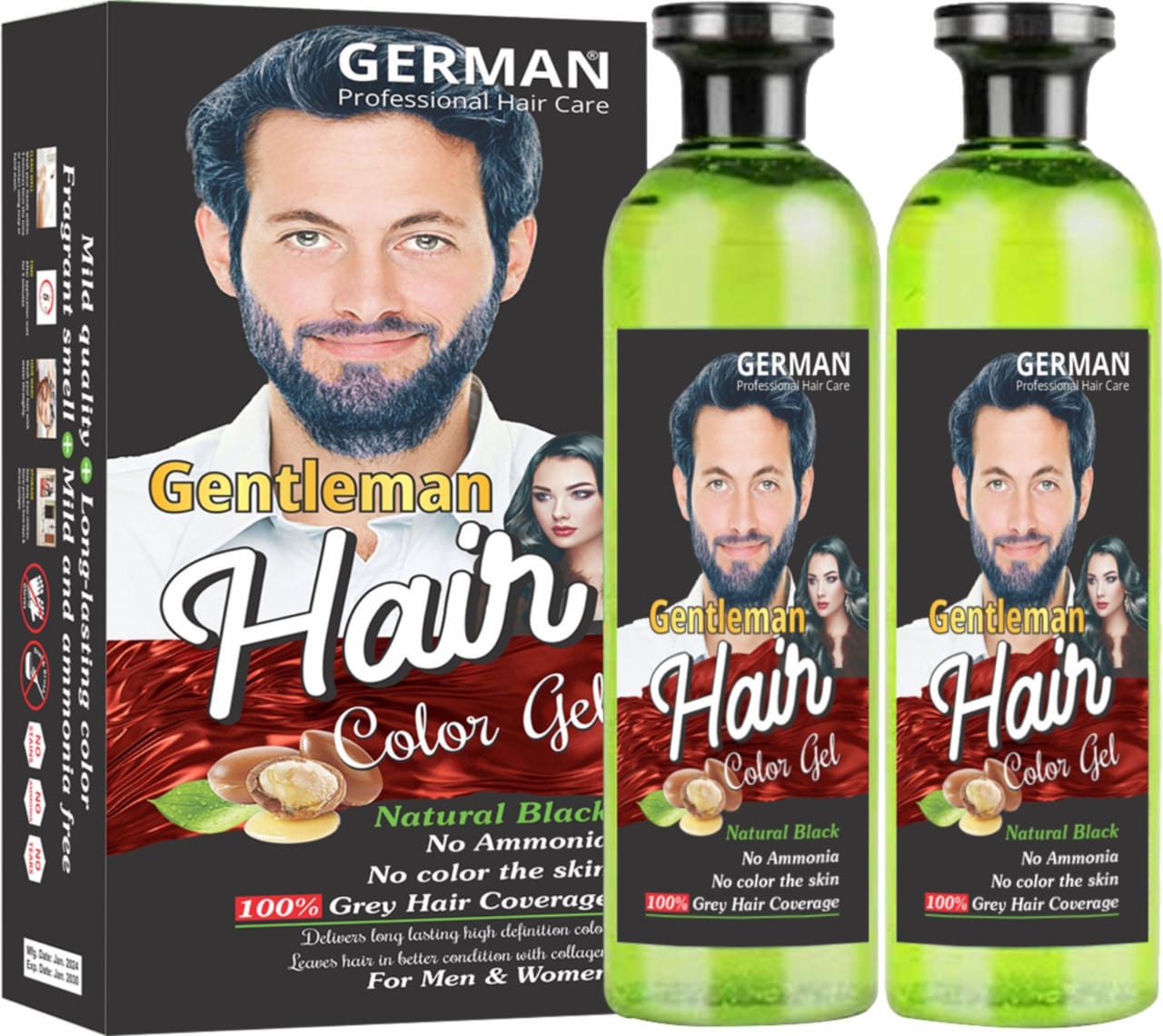 | Gentleman hair color gel with Argen  oil