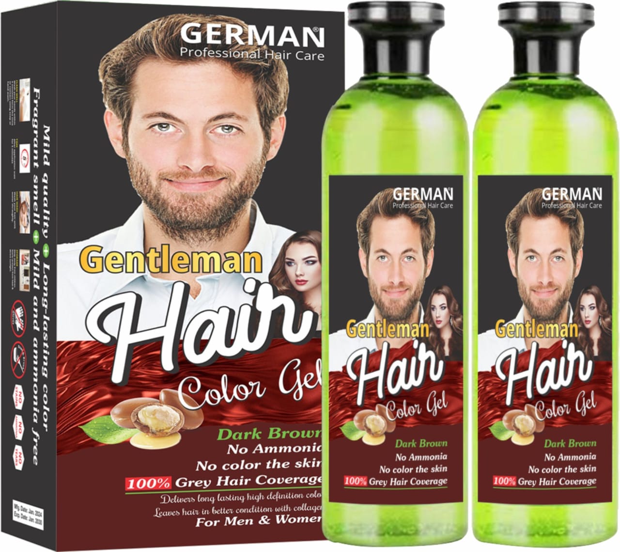 | Gentleman hair color gel with Argen  oil